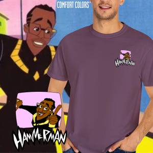 jaren 90 Hammerman cartoon uniseks T-shirt, retro kinder tv-show T-shirt, comfortabele kleuren top, vintage geanimeerde serie shirt, zaterdagochtend mode