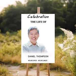 Editable Funeral Welcome Sign, Celebration of Life Template