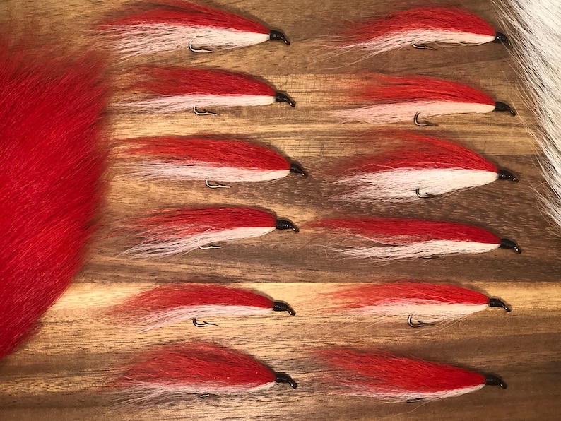 1-Dozen Original RUSSIAN RIVER COHO Salmon Flies - 3/8" Gap, 5X Strong Mustad Hook. Legal size for Russian & Kenai Rivers. image 4