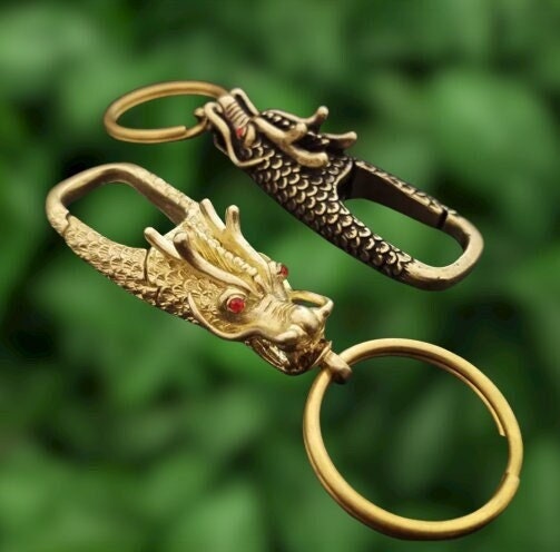 Chinese Dragon Key Chains, Key Ring Clip Carabiner