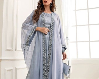 Ensemble de broderie abaya arabe Dubai Moyen-Orient