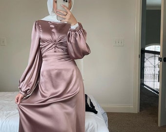 Abaya en satin style Dubaï