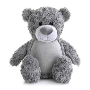 Grey Bear - Personalised Weighted Plushies, Bear, Soft Toy.For Anxiety,Autism,Depression, ADHD, PTSD,Insomnia.Calming and soothing.
