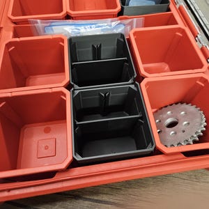 2X Milwaukee Packout Custom Center Bin with Removable Divider