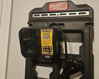 Adattatore di montaggio per caricabatterie Dewalt da 20 V su supporto a parete Milwaukee Packout