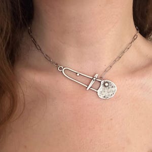 Silber Sicherheitsnadel Choker: Edelstahl Büroklammer Kettenhalskette
