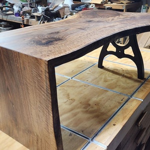 Rustic Live Edge Walnut Waterfall Coffee or End Table