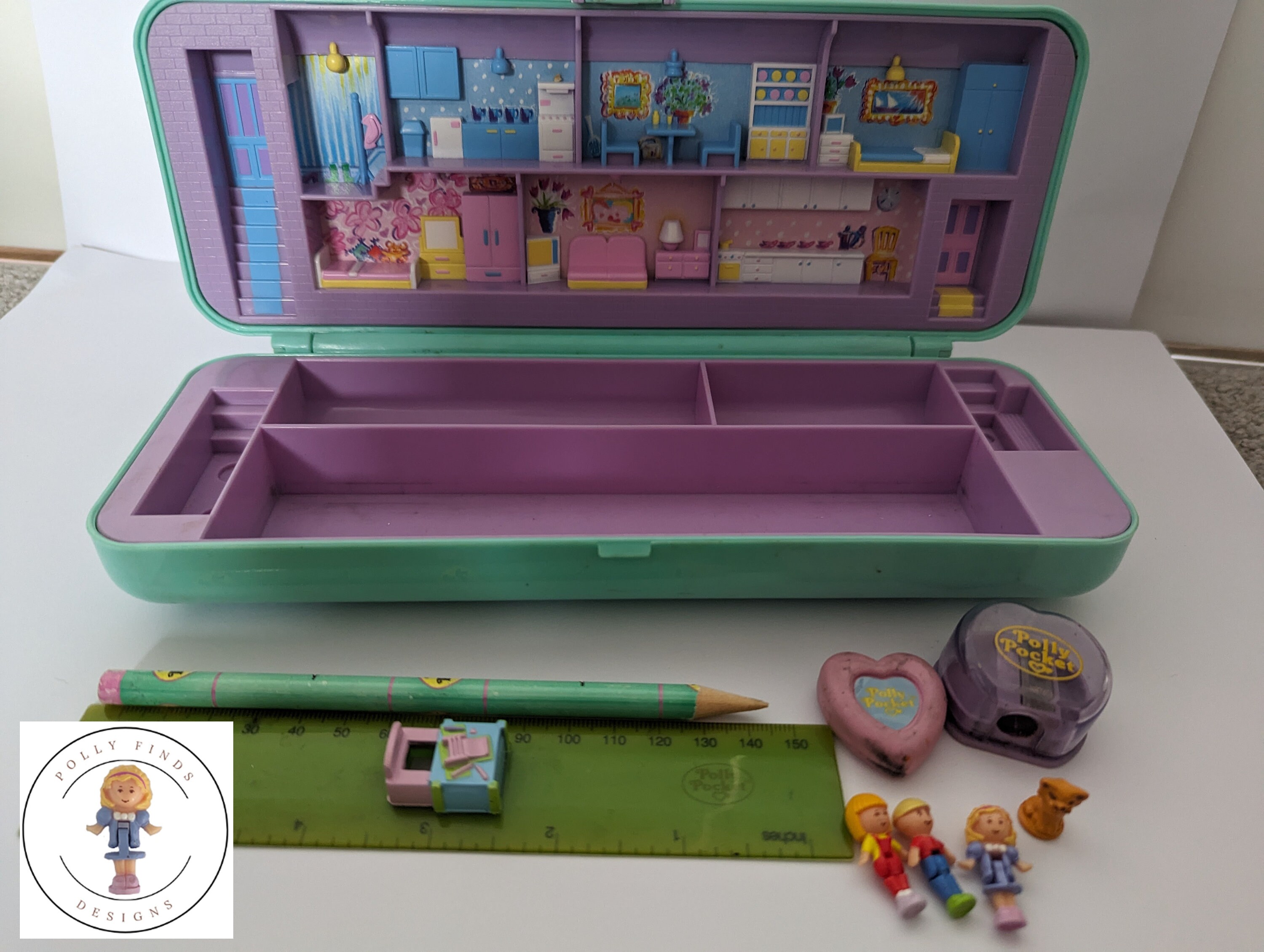 Vintage Polly Pocket Apartment Block Pencil Case 1990 Near Complete Etsy
