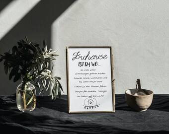 Home IS WHERE love lives /- inspiring print for your home