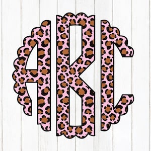 Leopard Monogram PNG: Pink Leopard Print Letters A-Z (Digital Download)