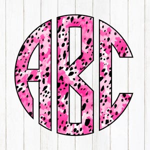 Pink Cheetah Monogram Letters A-Z: Leopard Print PNG (Digital Download) Leopard Alphabet