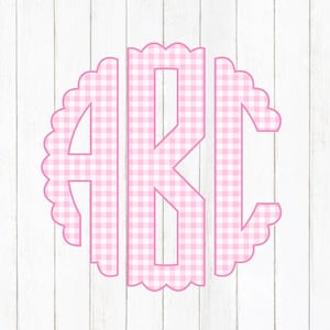 Monograma a cuadros rosa PNG, letras de monograma A-Z, alfabeto de monograma personalizado