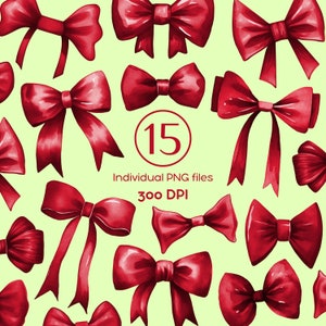 Aquarelle rouge noeuds Png, Clipart PNG Bow Collection, ruban noeud rouge Cheer Bow PNG noeud papillon bordeaux PNG, aquarelle rouge coquette noeud PNG