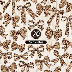 Fiocchi leopardati Coquette SVG, Fiocco collezione fiocco fiocco Cheer PNG Papillon leopardato Png, Fiocco PNG Trendy, Cheetah Coquette Bow Svg Png Bundle