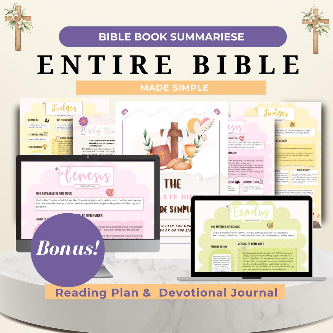 Bible Study Guide Bundle, Book Summaries, Reading Plan (digital ...