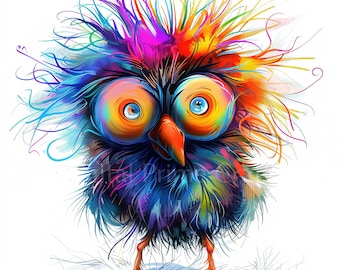 10 verrückte bunte Vogel Clipart, lustige Vogel Clipart, hochwertige Jpgs, digitaler Download, Aquarell Clipart, Printables, kommerzielle Lizenz
