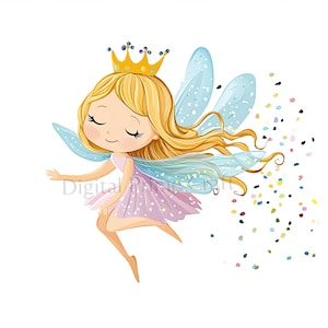 Clipart 10 feeën, schattige feeën clipart, hoge kwaliteit jpg's, digitale download, aquarel fairy clipart, printables, commerciële licentie