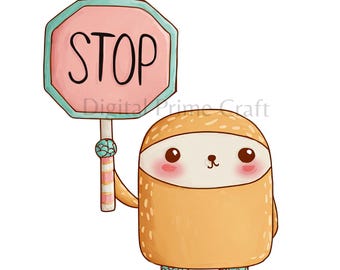 11 Stop Schild Clipart, süßes Stopschild, hochwertige Jpgs, digitaler Download, Aquarell Clipart, Printables, kommerzielle Lizenz