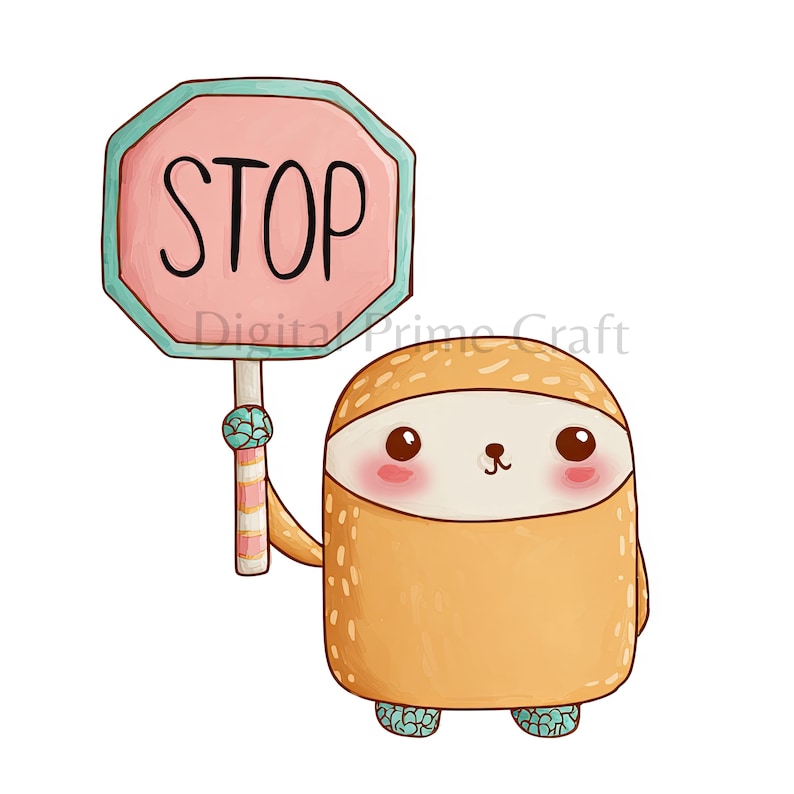 11 Stop Sign Clipart, Cute Stop Sign, High Quality Jpgs, Digital ...