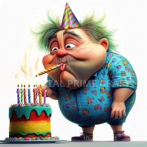 10 Clipart di compleanno, compleanno eccentrico, file jpg di alta qualità, download digitale, stampabili, licenza commerciale