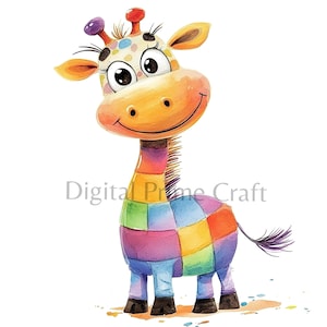 10 Giraffen Clipart, Kinderzimmer Dekor, hochwertige JPGs, Aquarell Clipart, digitaler Download, Kartengestaltung, kommerzielle Lizenz