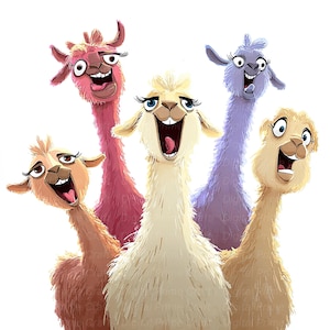 10  Llama Clipart, Funny Animal Clipart, High Quality jpgs, Digital Download, Watercolor Clipart, Printables, Commercial License