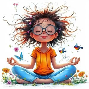 10 schrullig Yoga Mädchen Clipart, Meditation Clipart, hochwertige Jpgs, digitaler Download, Aquarell Clipart, Printables, kommerzielle Lizenz