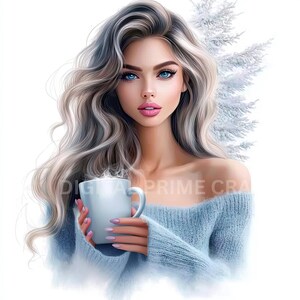 10 Winter Girl Clipart, Beautiful Girl Clipart, jpgs de alta qualidade, download digital, clipart de aquarela, imprimíveis, licença comercial