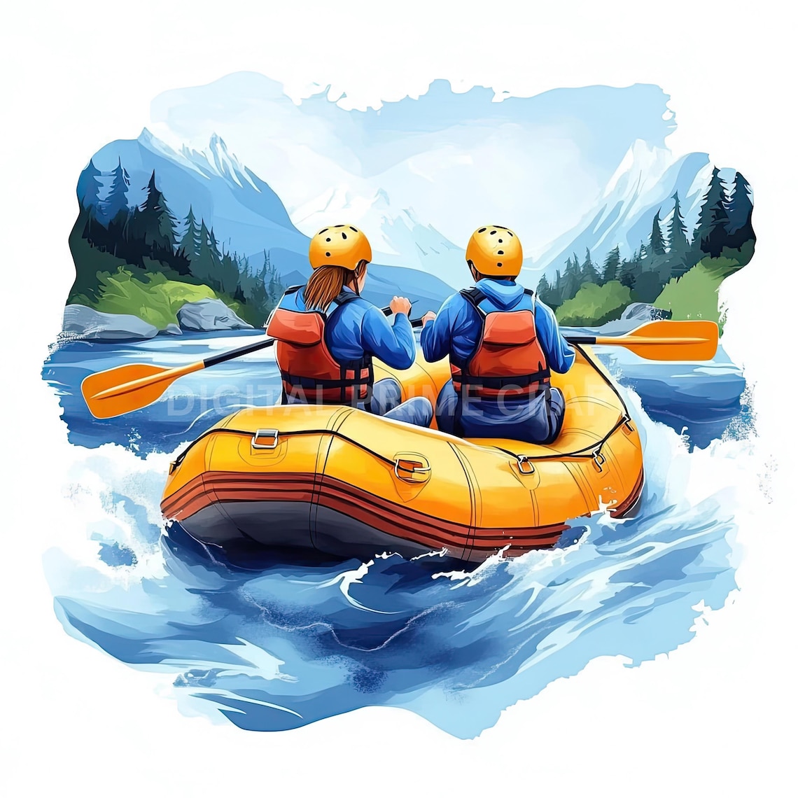 10 River Rafting Clipart, Rafting Clipart, High Quality Jpgs, Digital ...