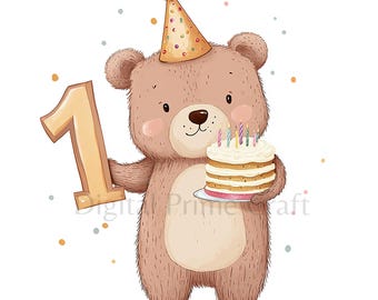 10 Birthday Clipart, 1st Birthday Clipart, Kids Birthday,  High Quality jpgs, Digital Download, Printables, Commercial License