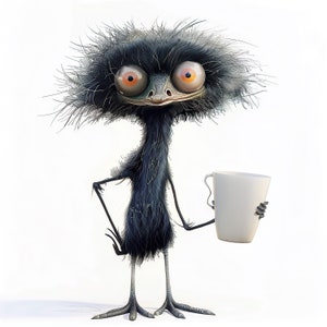 12 imágenes prediseñadas de café, imágenes prediseñadas de avestruz de café, archivos jpg de alta calidad, descarga digital, imágenes prediseñadas de acuarela, imprimibles, licencia comercial