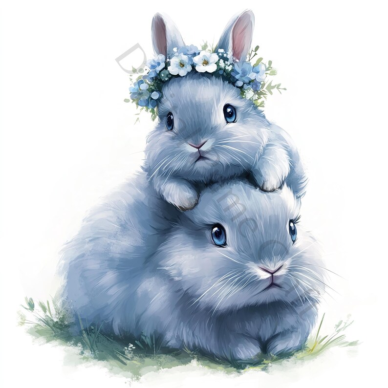 10 Motherhood Clipart, Mother Rabbit and Baby Rabbit Clipart, High ...