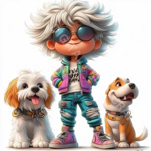 10 imágenes prediseñadas de niños peculiares, imágenes prediseñadas de niños peculiares y mascotas, archivos jpg de alta calidad, descarga digital, imprimibles, licencia comercial