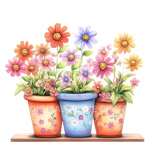 11 Blumen Clipart, wunderliche Blumen Clipart, hochwertige Jpgs, digitaler Download, Aquarell Clipart, Printables, kommerzielle Lizenz