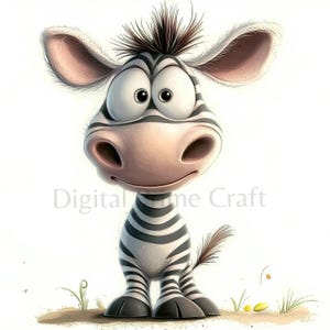 10 Cute Zebra Clipart, Nursery Decor,  High quality JPGs, Watercolor Clipart, Digital Download, Card making, Commercial License
