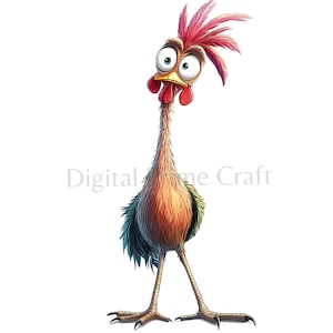 10 cliparts originaux de poulet, clipart oiseau drôle, jpg de haute qualité, téléchargement numérique, clipart aquarelle, produits imprimables, licence commerciale