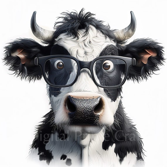 6 Cow Clipart, Funny Cow Clipart, Funny Animal Clipart, High Quality jpgs, Digital Download, Printables, Card Making, Commercial License