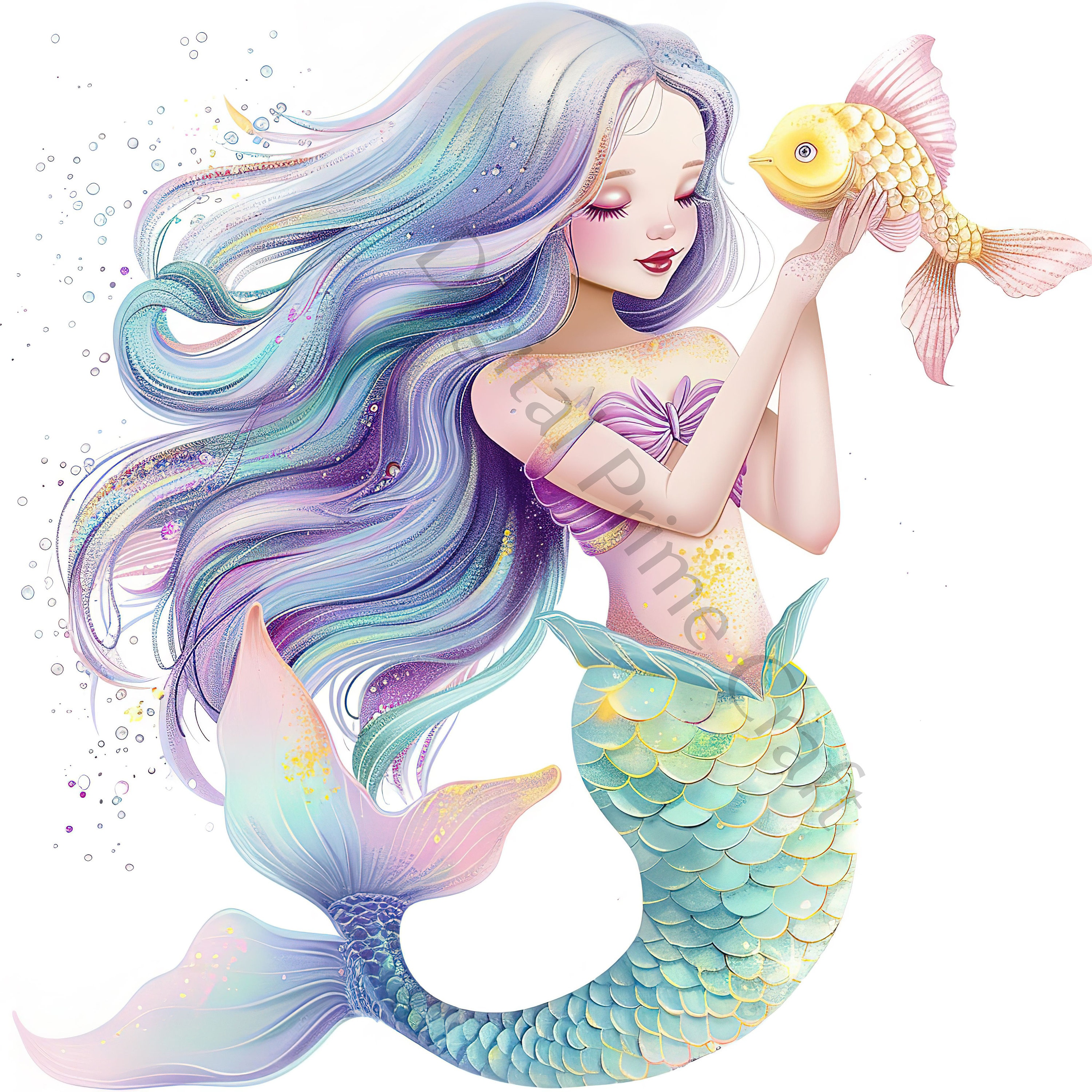 10 Mermaid Clipart, Mermaid images, High Quality JPG files, Digital Download, Watercolor Clipart, Printables, Commercial  license