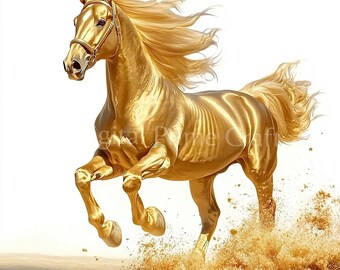 10 ゴールデン ホース クリップアート、走る馬、高品質 jpg、デジタル