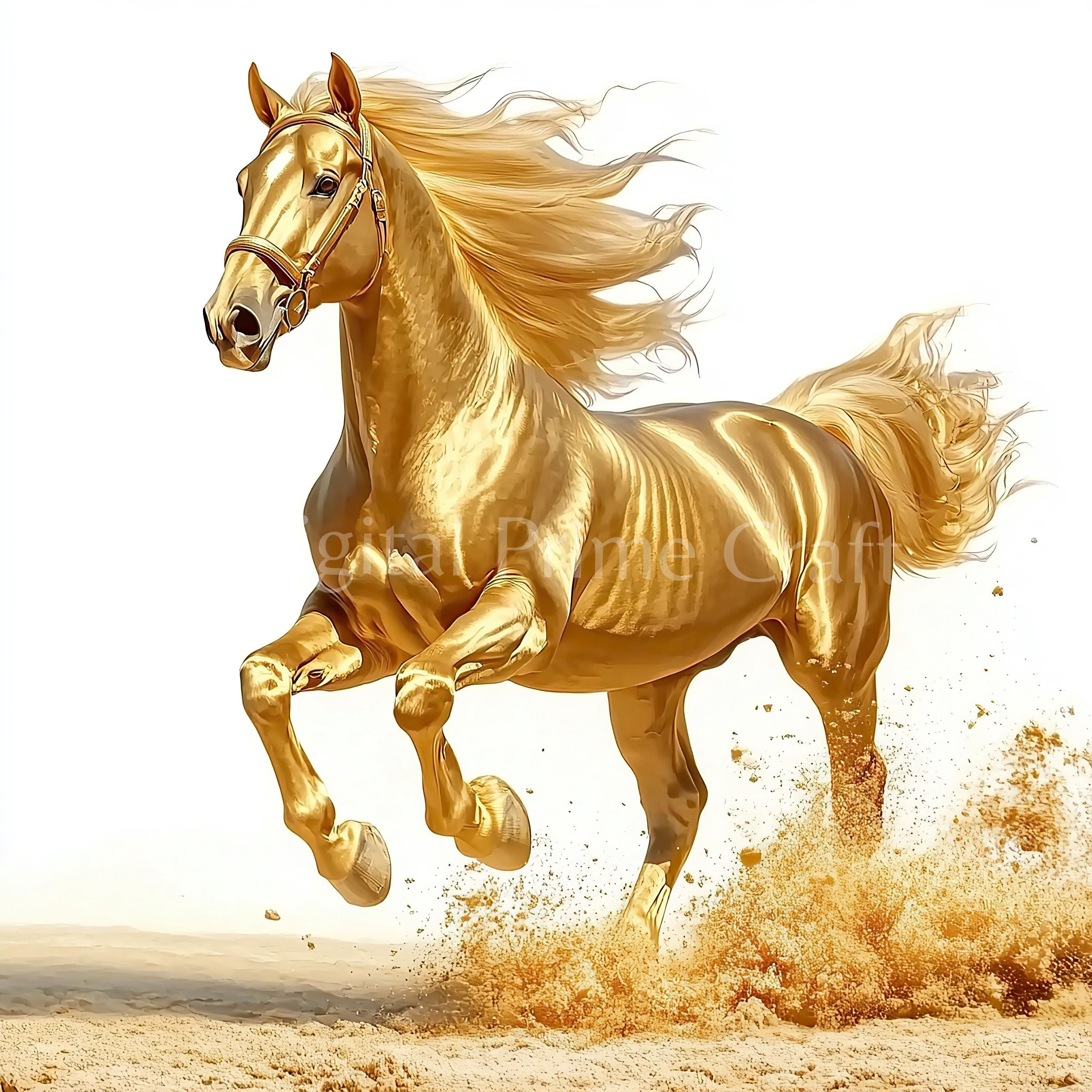 10 ゴールデン ホース クリップアート、走る馬、高品質 jpg、デジタル