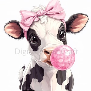 10 面白い風変わりな牛のクリップアート、面白い動物のクリップアート、高品質の jpg、デジタル ダウンロード、印刷可能、カード作成、商用ライセンス