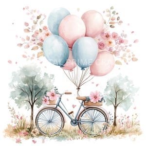 10 fiets clipart, cyclus clipart, cyclus met bloemen, hoge kwaliteit jpg's, digitale download, aquarel clipart, commercieel gebruik