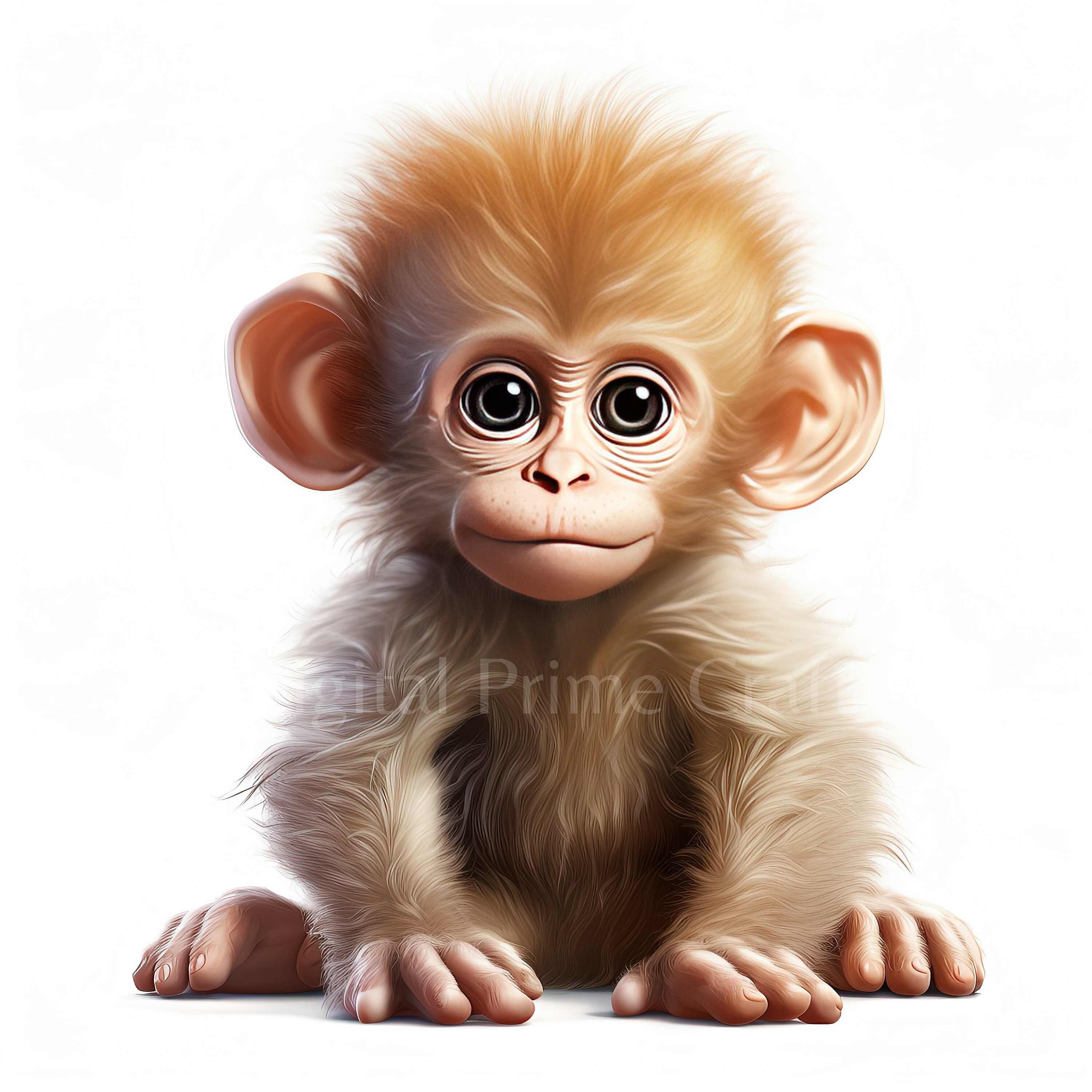 Cute Animal Clipart, Monkey Clipart, 10 High Quality JPG Files, Digital