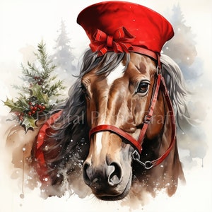 Clipart di cavalli, 10 file JPG di alta qualità, download digitale, clipart acquerello, creazione di biglietti, tecniche miste, licenza commerciale
