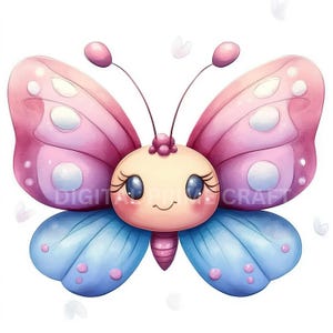 10 cliparts papillon, papillon mignon, clipart aquarelle, jpg de haute qualité, téléchargement numérique, produits imprimables, licence commerciale