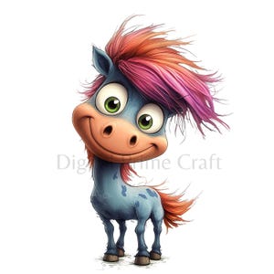 10 Horse Clipart, Funny Animal Clipart, High Quality jpgs, Digital Download, Watercolor Clipart, Printables, Commercial License