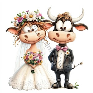 10 Clipart di sposi e spose eccentrici, matrimonio eccentrico, jpg di alta qualità, download digitale, clipart acquerello, stampabili, licenza commerciale