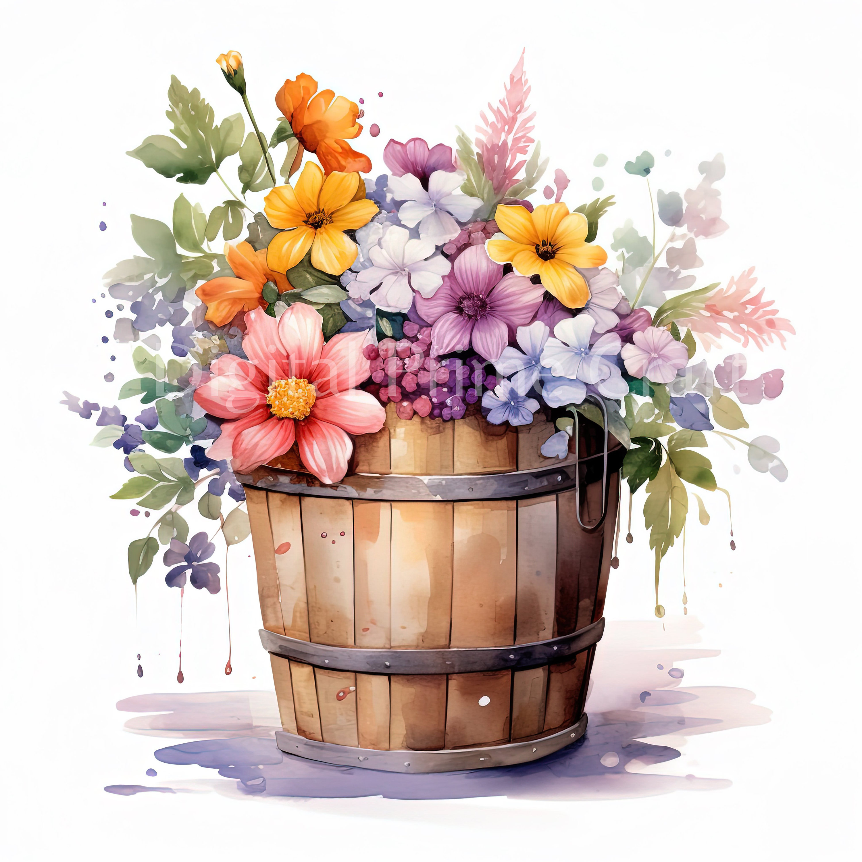Flower Vase Clipart, Flower Basket, Flower Bouquet, 18 High Quality