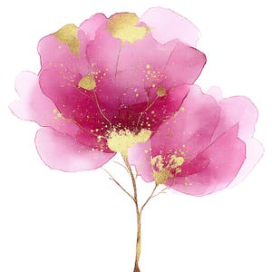 11 Abstract Flowers Clipart, High Quality jpgs, Digital Download, Watercolor Clipart, Printables, Commercial License