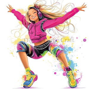 15 Dancer Clipart, Hip Hop Dancer, High Quality jpgs, Digital Download, Watercolor Clipart, Printables, Commercial License